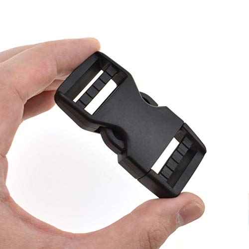 1 Inch Black Flat Heavy Duty Adjustable Side Plastic Backpack Release Buckles Free ship